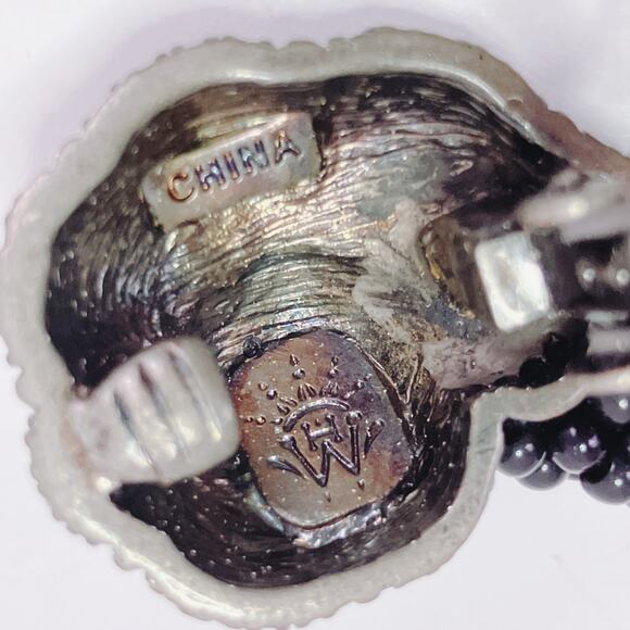 Signed Hutton Wilkinson HW Tassel Statement Clip Earrings Snail Shell Dangle VTG - Picture 8 of 14